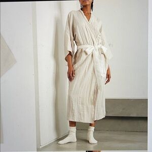 Deiji Studios 02 Linen Robe Long Kimono Robe OS